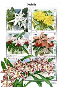 Sierra Leone - 2022 Orchids, Christmas, Dancing-Lady - 5 Stamp Sheet SRL220656a