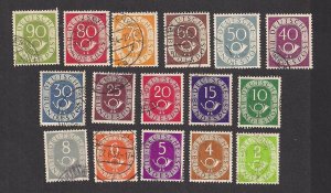 GERMANY SC# 670-85 F-VF U 1951-52