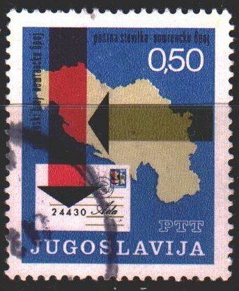 Yugoslavia. 1971. 1445. Postal codes, mail. USED.