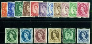GREAT BRITAIN #292-308, Complete set, og, NH, VF, Scott $101.05