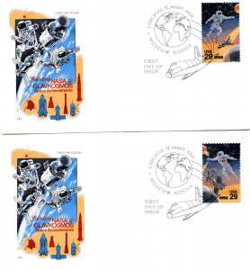 2631-34 Space Co-operation, Farnam, HF,set of 4 single, FDCs