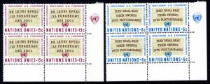 UN New York 177-178 Plate Blocks MNH VF