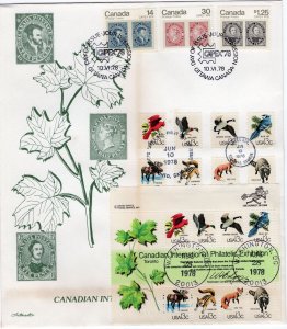 Capex 1978 Combination FDC Canada 754-756 and USA 1757a to h with 1757 UR