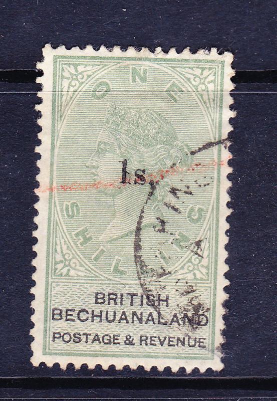 BRITISH BECHUANALAND  1888  1/- on 1/-  QV  FU SG 28