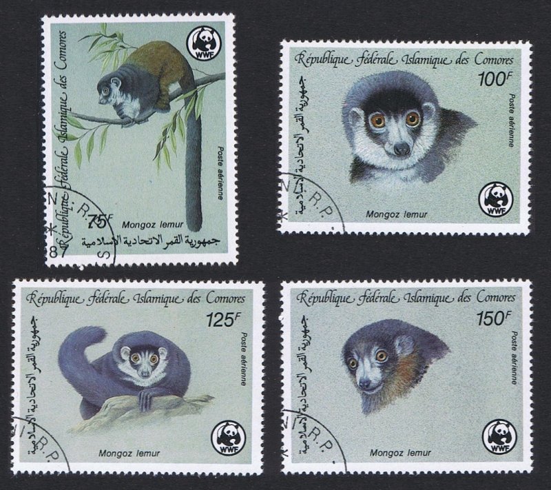 Comoro Is. WWF Mongoose Lemur 4v 1987 CTO SC#C171-C174 SG#613-616 MI#792-795