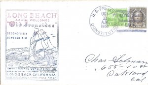 11 Oct 1933 Naval Cover, USF Constitution, #2694, Long Beach CA