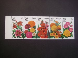 Scott 2833a, 29c Garden Flowers, UNFOLDED, Pos 26, plain tab, MNH Beauty