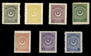 Turkey #605c-616c Cat$285, 1924-26 10pi-10pa, perf. 12, complete set, never h...