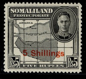 SOMALILAND PROTECTORATE GVI SG135, 5s on 5r black, M MINT. Cat £26.