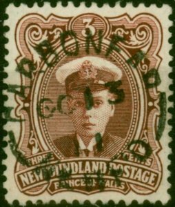 Newfoundland 1911 3c Red-Brown SG119 V.F.U