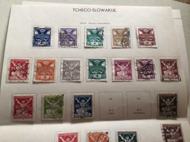 Czechoslovakia stamps on folded page  A11790