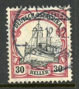 East Africa 1909 Germany 20 Heller Yacht Ship Watermark Scott # 35 VFU E339