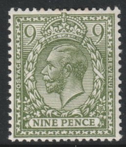 GB Scott 183 - SG393a, 1912 Script Cypher 9d Green MH*