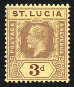 St Lucia SG82b 3d Wmk Mult Crown CA Die 2 Fine M/M Cat 30 pounds