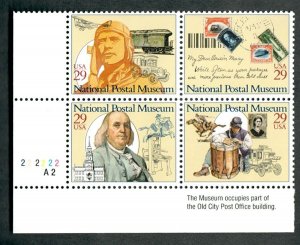 2779 - 2782 Postal Museum MNH plate block - LL