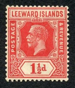 Leeward Is SG63 1d Carmine red Wmk Script Die 2 Fine M/M Cat 9 pounds