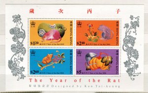 HONG KONG; 1996 early QEII MINT MNH Year of Rat SHEET  value