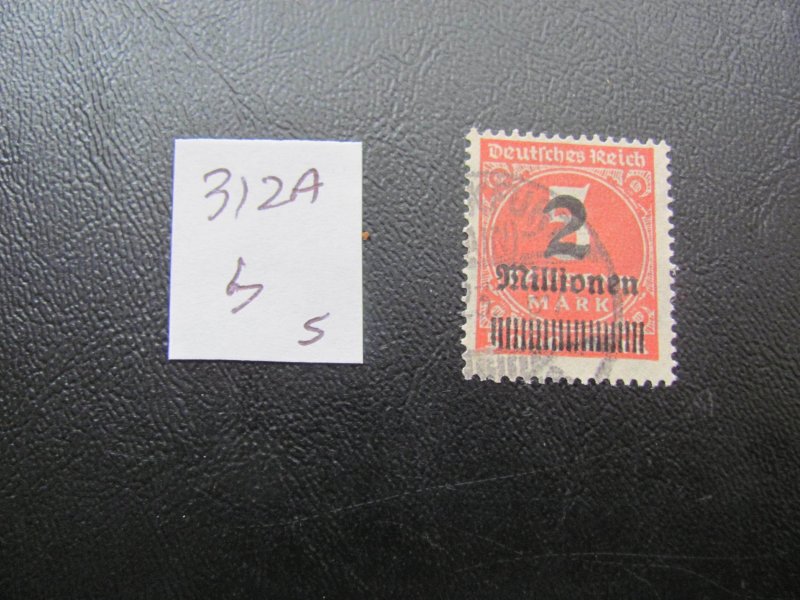 Germany 1923 USED SIGNED  MI.NR. 312Ab SC#272 INFLATION F/VF 18 EURIOS