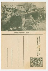 Postal stationery Yugoslavia 1956 Peoples Army - Training