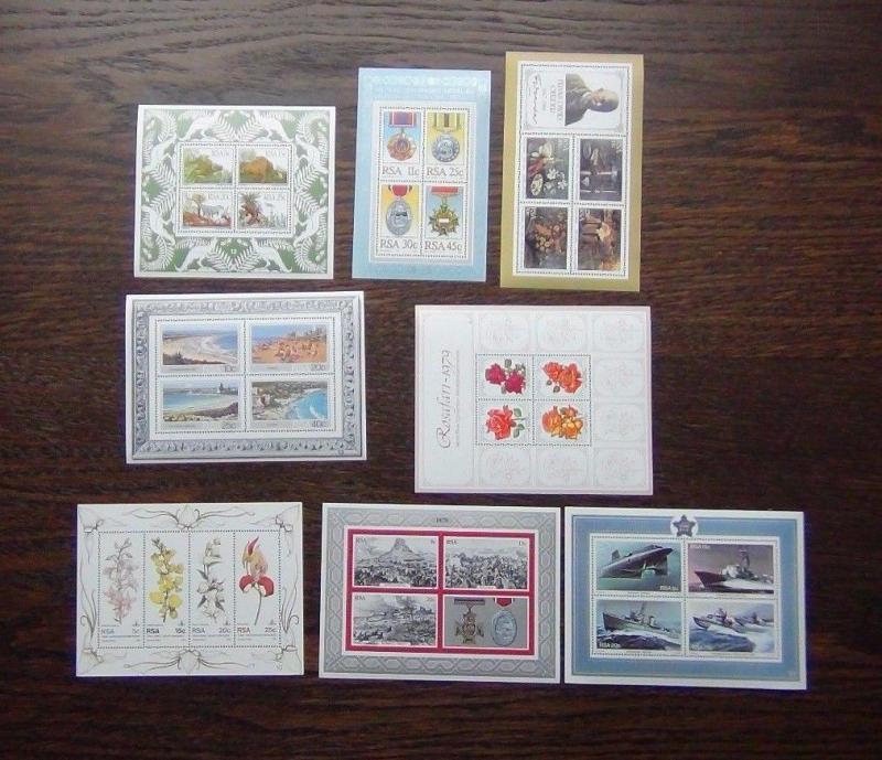 South Africa 1979 1985 Miniature Sheets MNH Navy Paintings Zulu Fossils Orchids