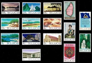 EDSROOM-13574 St Lucia 261-274a MNH 1970-3 Complete Scenes CV$16.80