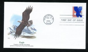 US 2598 29c Eagle self adhesive UA Fleetwood cachet FDC