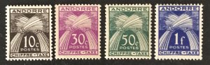 Andorra(FR) 1943-46 #J21-24, Unused/MH, CV $5.05