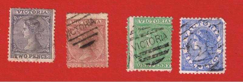 Australia #75-76-110-117 VF used  Victoria  