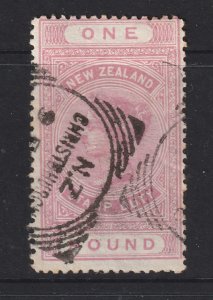 New Zealand a postally used 1 pound QV long type