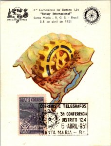 Brazil, Worldwide First Day Cover, Rotary, Maximum Card