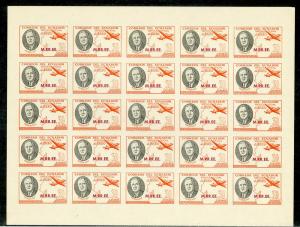 Ecuador Stamp Imperforate 1949 Air Mail Set of Full Sheets of 25