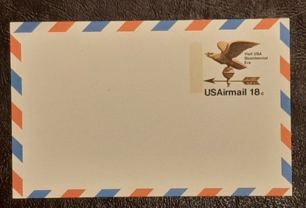 US Scott # uxc15; 18c Airmail postal card, entire; Mint; unused from 1974