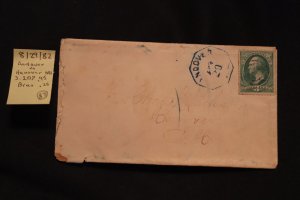 Scott US 207 on cover Andover NH (octagonal) to Hanover NH (#87)