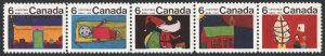 Canada SC#524-528 6¢ Christmas Strip of Five (1970) MLH