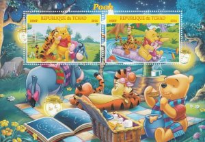 CHAD - 2016 - Winnie the Pooh - Perf 2v Sheet - Mint Never Hinged -Private Issue