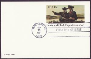 UX91 Lewis & Clark uncacheted FDC