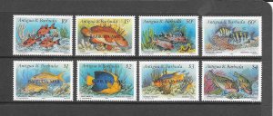 BARBUDA MAIL #1123-30  MARINE LIFE-FISH  MNH