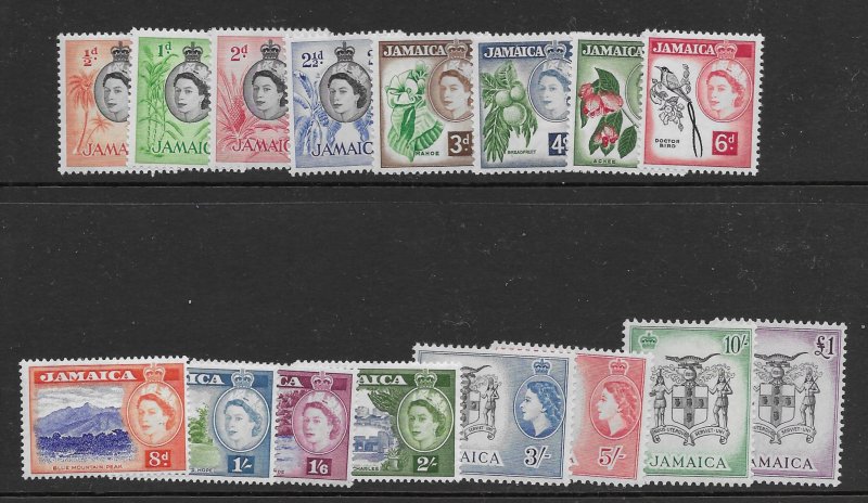 Jamaica 159-174  1956 set 16  VF  LH