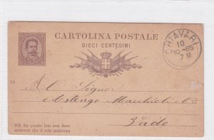 italy 1885 chiavari stamps cover ref 12948