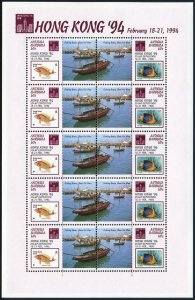 Antigua 1763-1764a,1765 af sheets,MNH. HONG KONG-1994.Fishing boats,Fish.Dog,