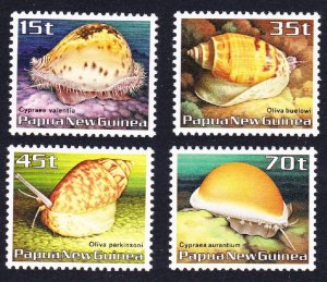 Papua NG Seashells Molluscs Marine Life Fauna 4v 1986 MNH SC#636-639 SG#516-519