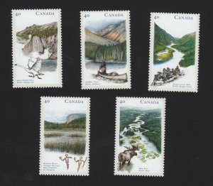 db. RIVERS-1 = CANOE, MOOSE, GOOSE = Full Set of 5 = CANADA 1991 #1321-1325 MNH