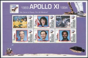 Grenada Gren 1660 af,1661 sheets,MNH. 1st Moon Landing,15th Ann.1994.