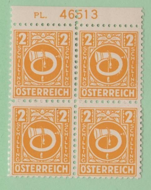 Austria Scott #4N16 Stamp  - Mint NH Block - Plate Number