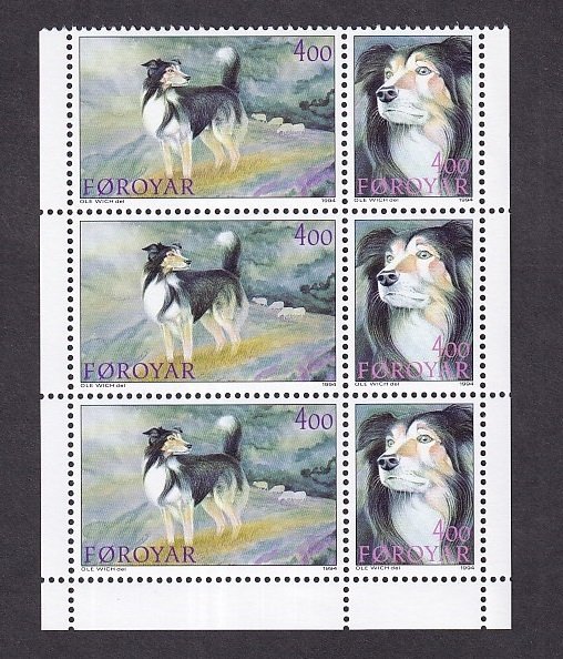 Faroe Islands  #266a-267a  MNH  1994  sheep dogs  booklet pane