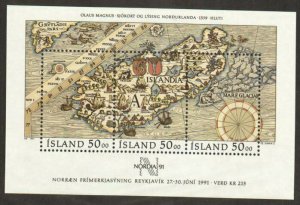 Iceland Stamp 740  - Nordia 91 Map