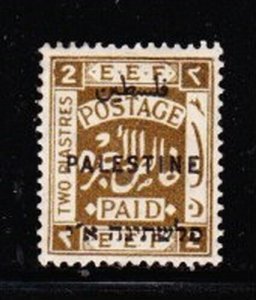 Album Treasures  Palestine Scott # 58b  2pi  Overprint Mint Hinged