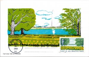 FDC 1969 SC #1368a - Early Colorano Maxicard, Parks - Washington DC - F75093