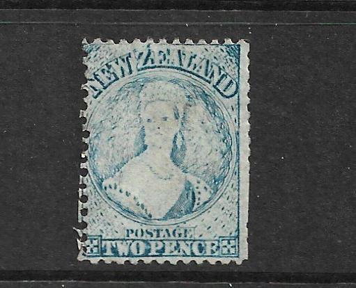 NEW ZEALAND 1864-67  2d  BLUE   FFQ  MLH  P12 1/2   CP A2M   SG 113 CHALON