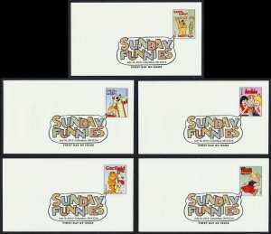 #4467-4471 44c Sunday Funnies, Digital Color FDC **ANY 5=FREE SHIPPING**